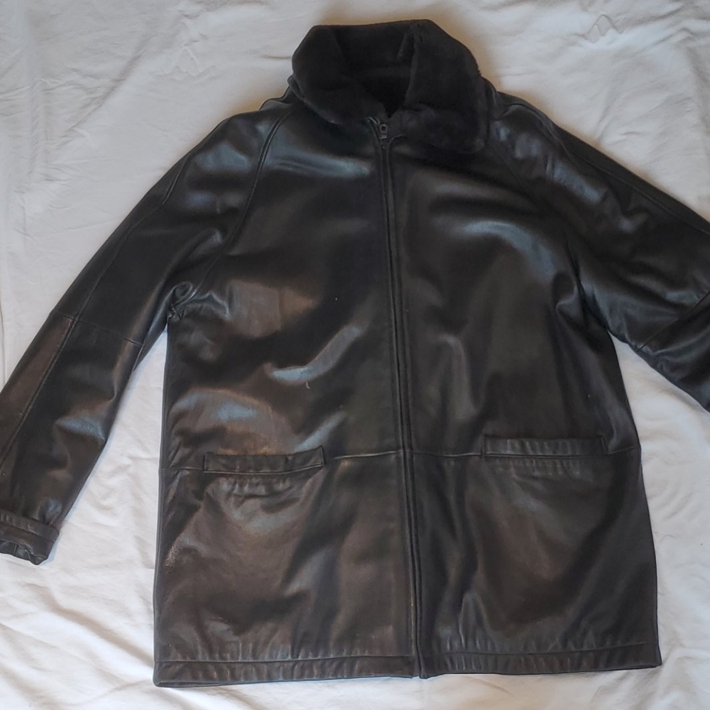 Black leather jacket